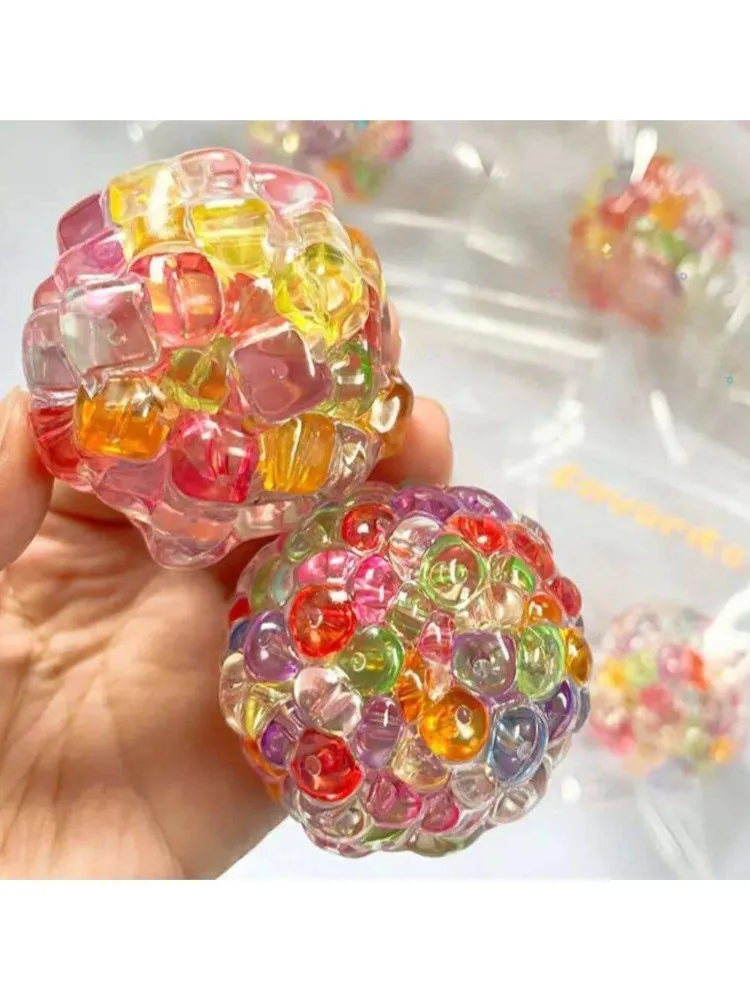 Kolorowe koraliki Fidget Ice Cube, gniotki, piłeczki do ćwiczeń dłoni, zabawki sensoryczne na ADHD, stres i lęk dla dzieci i dorosłych. — 2