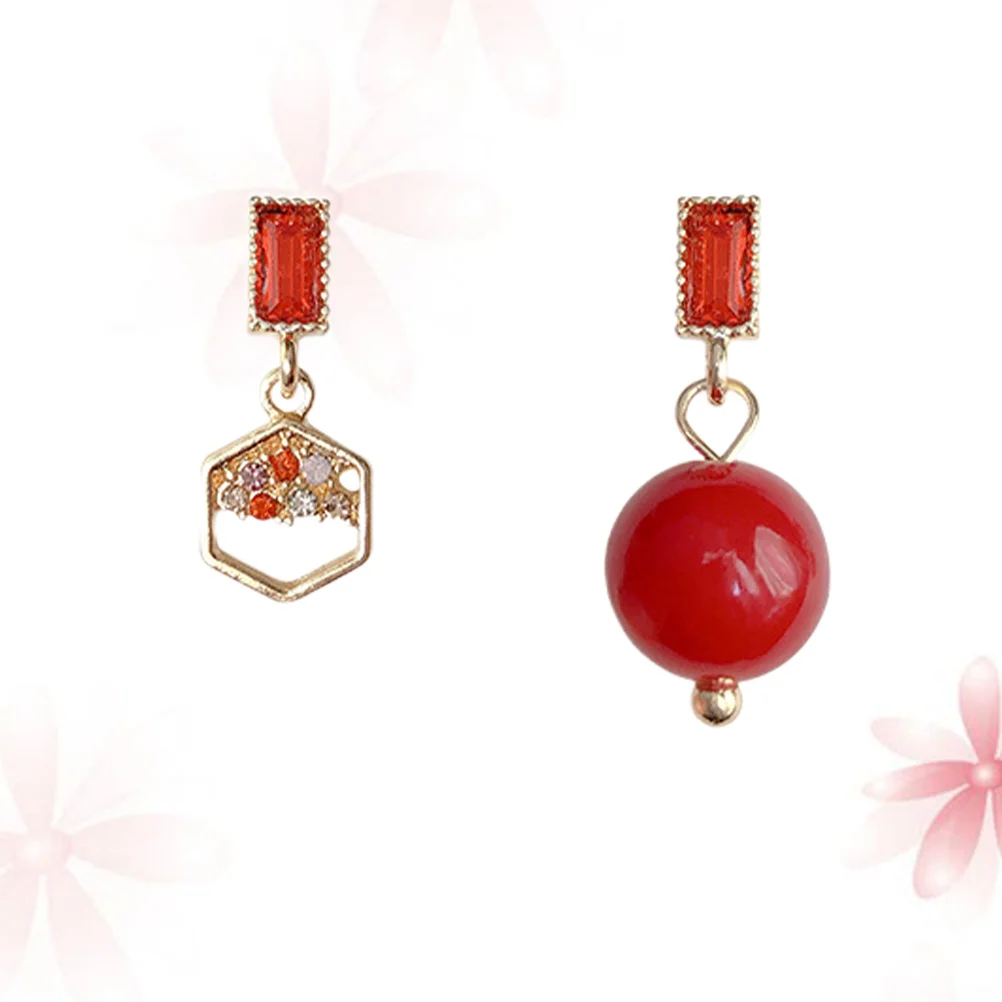 1 زوج الأقراط الرجعية سبيكة خفيفة الوزن تكنولوجيا الطلاء الكهربائي تصميم رائع هدية مثالية الأقراط خمر #3