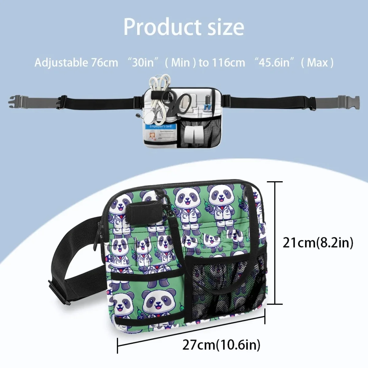 Panda Medical Fanny Pack para senhoras, Saco de cintura para médico Hospital, Portátil Enfermagem Fanny Pack, Suporte de ferramentas práticas, Designer de luxo