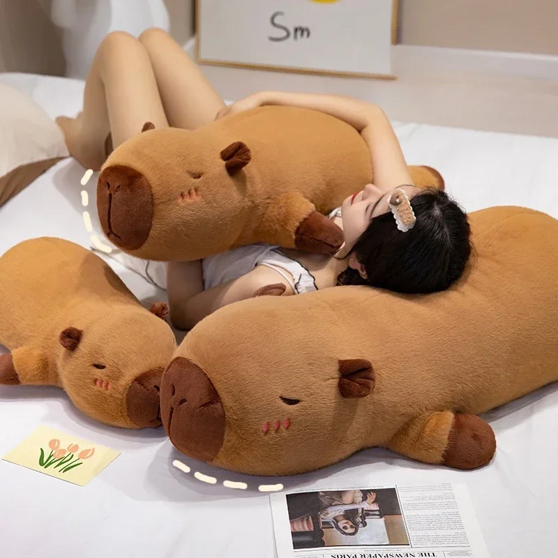Cuddly Capybara Plush Toy Stuffed Capybara Plush Doll Long Sleep Pillow Sofa Cushion Christmas Birthday Gift For Boys Girl