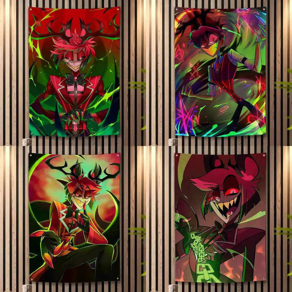 A-AlastorS R-Radio D-Demon Flags Wall Hanging Tapestry Outdoor Garage Room Decorative flag Background Blanket