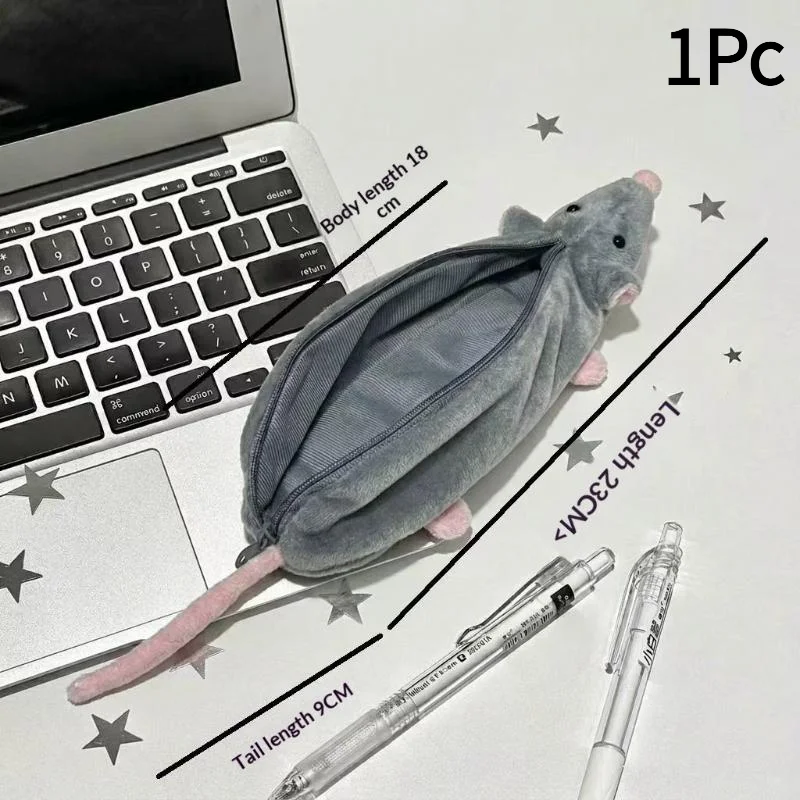 1Pc St-selling Cute Octopus Mouse Pencil Case, Mouse-shaped Pencil Case, Plush Toy Student Stationery Organizer For Girls, Niche