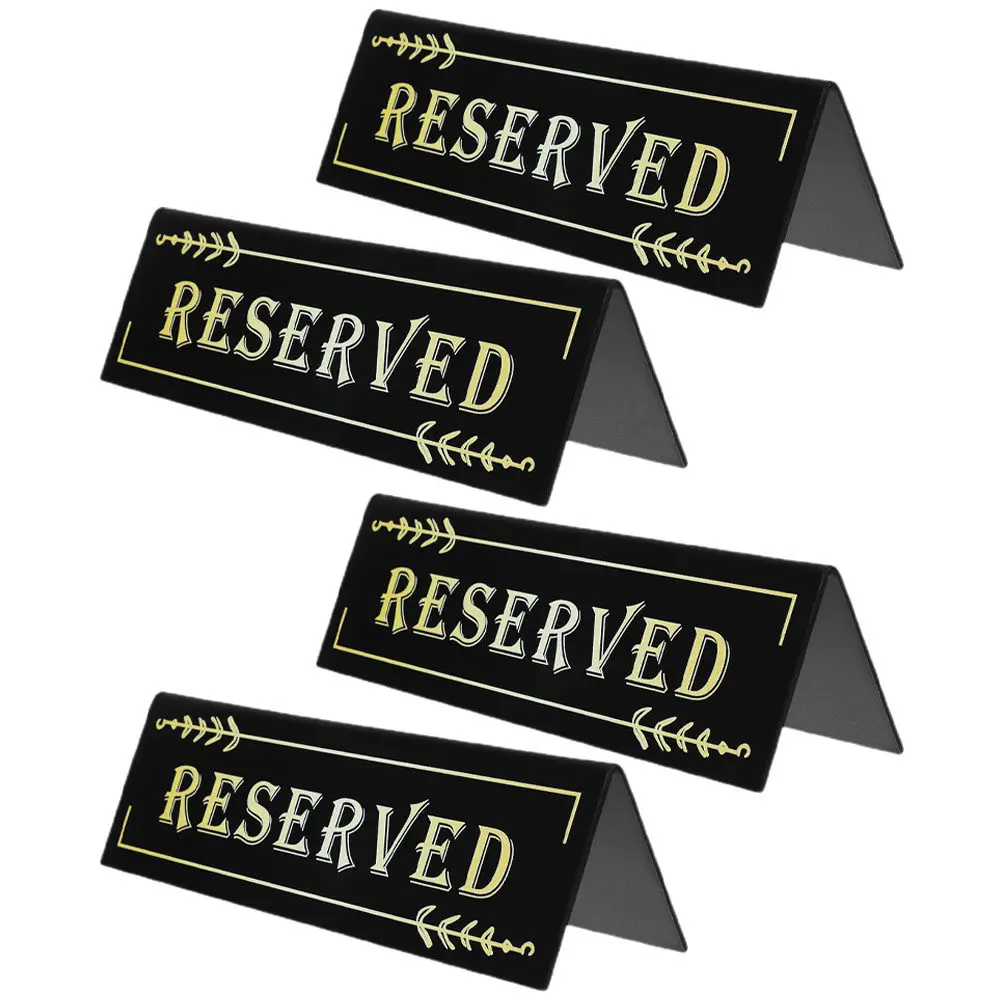 

Набор из 4 акриловых табличек «Зарезервировано» для рассадки гостей на свадьбу, вечеринку, праздник, банкет. Современный стиль.