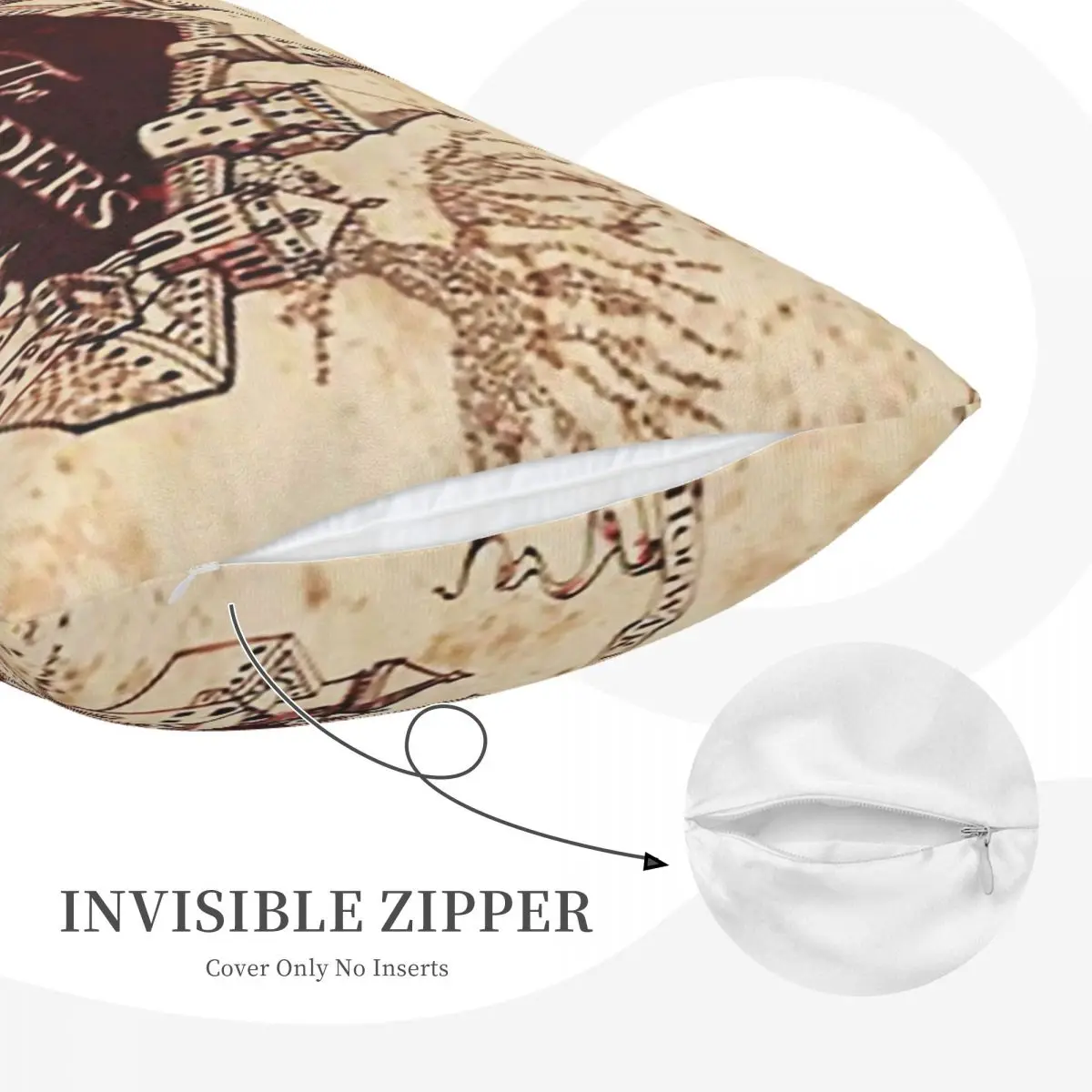 Marauders Magic Map Rectangle Pillowcase Cushion Cover Decorative Bedroom Bed Home Comfort Throw Pillow