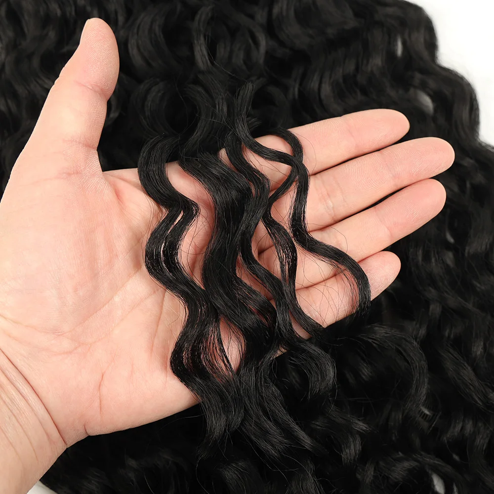 2 Stück 30 Zoll Kinky Curly Synthetische Boho-Zöpfe Bulk-Haar Organische Faser Ohne Tressen zum Flechten – Detail 8