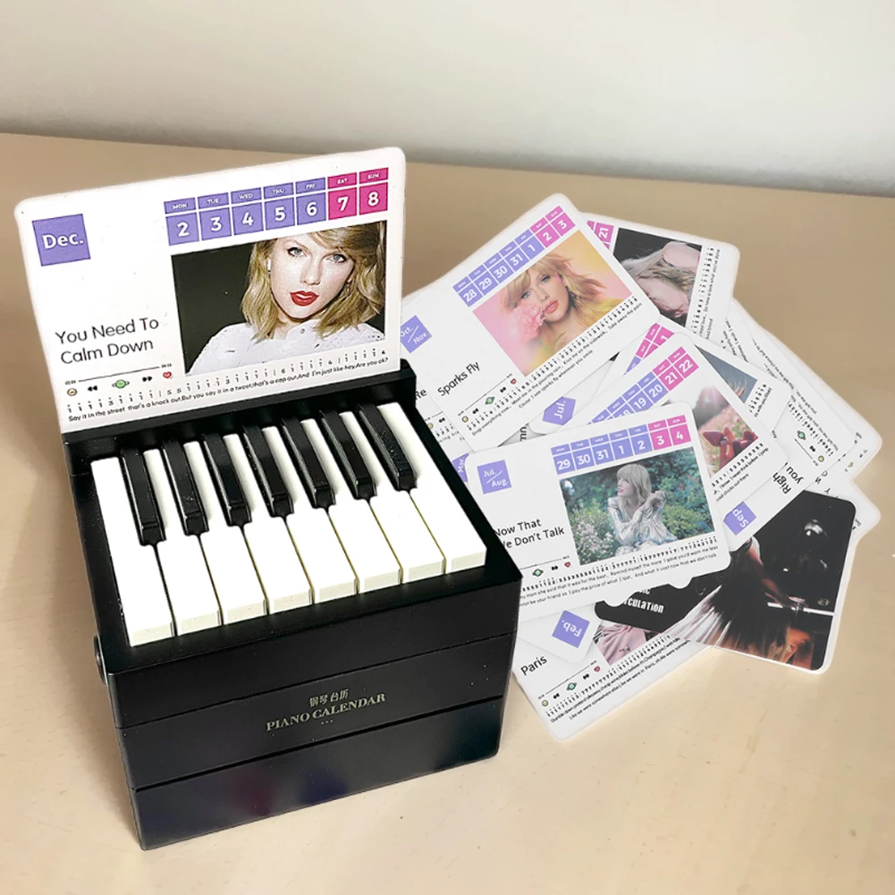 Taylor Piano Calendar 2025 Music Sheets Toy Playable 15 Keys Piano Calendar Desktop Peripheral Ornaments Piano Desk Calendar