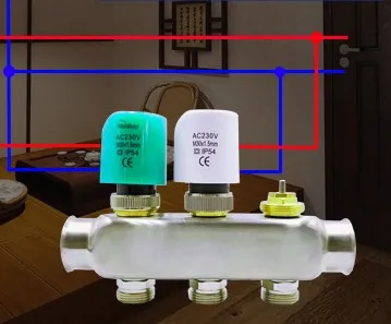 230v normally open Electric thermal actuator for manifold underfloor heating valve calefaccion suelo radiante actuador