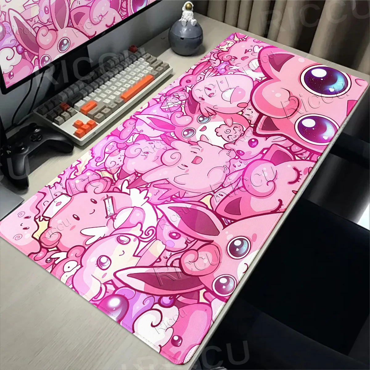 Mouse Pads Laptop Extended Protective Carpet Computer Game Mousepad Cartoon Pokemon K-Kirby PC Accessories Keyboard XXL Desk mat