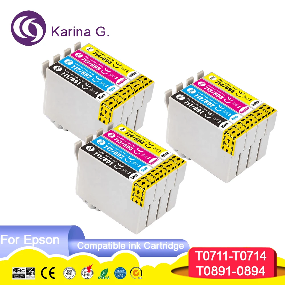 Compatible Ink T0711 to T0714 T0715 For Epson Stylus D78 D92 D120 DX4000 SX209 DX4450 SX115 S21 Office B40W BX300F BX310FN