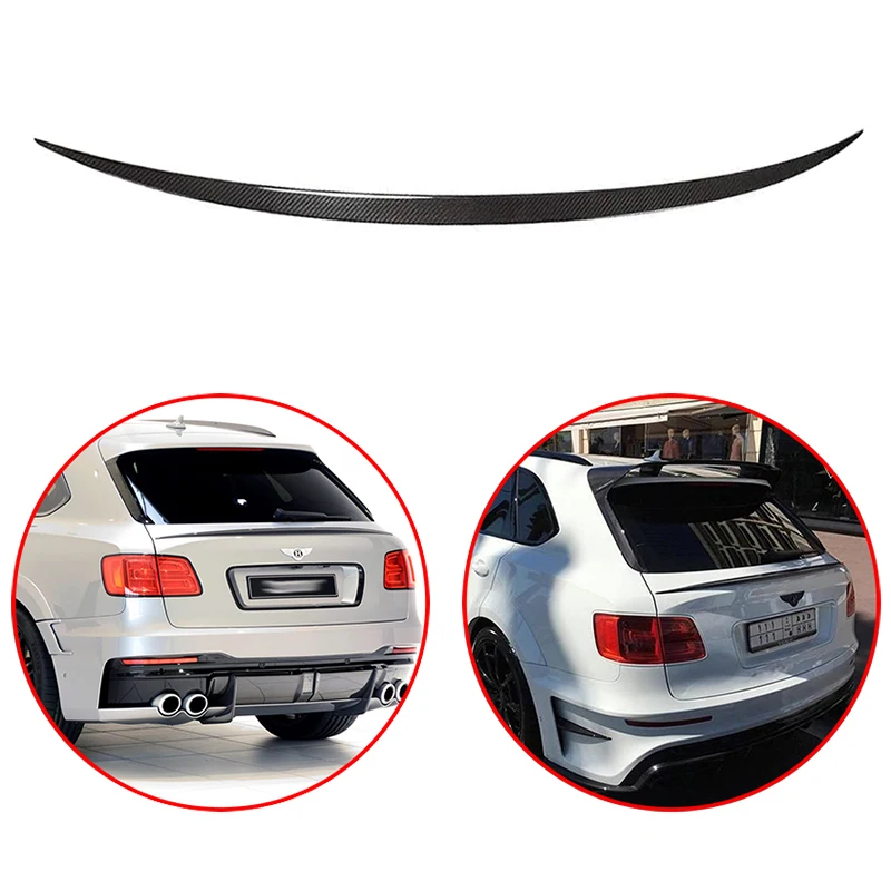 

High Quality Mansory Style ABS Rear Middle Spoiler Glossy Black Or Carbon Fiber Look For Bentley Bentayga 2016-2019