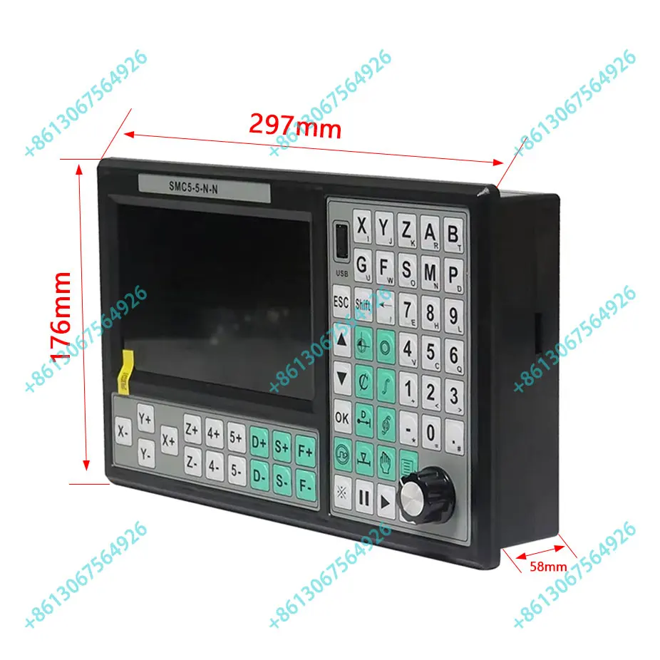 Smc5-5-n-n Cnc 5-axis Offline Controller 500khz G Code Support Rtcp With Smc5 Emergency Stop Handwheel Mpg 75w24vdc