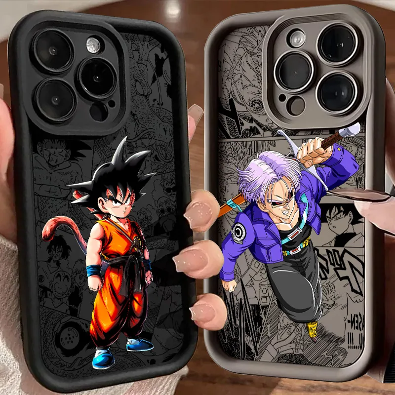 

Cartoon Goku Trunks Soft Silicone Case For iPhone 17 11 15 16 13 Pro Max 14 Plus 12 16 Pro 16E 17AIR 13 Shockproof Phone Cover