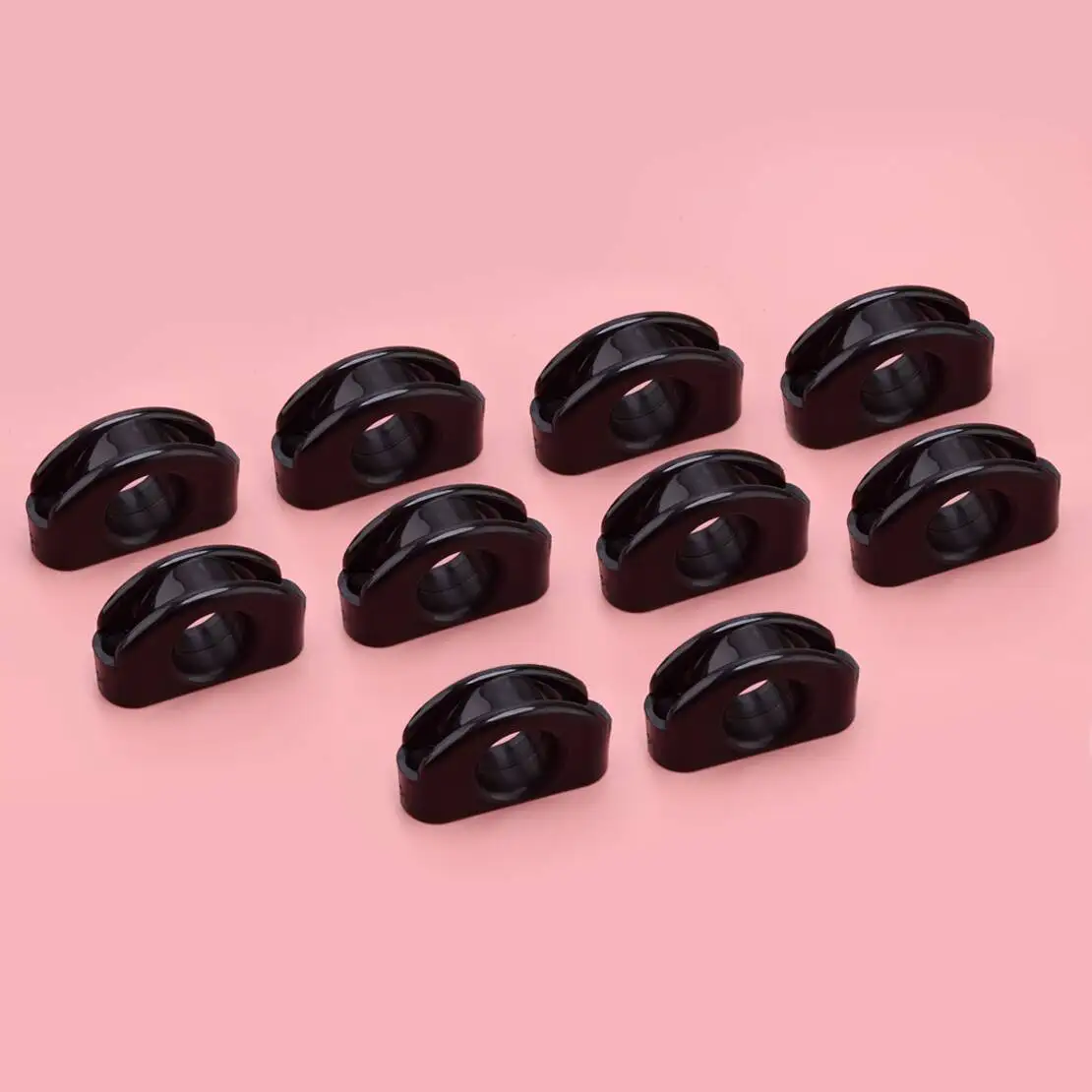 10Pcs Deck Eye Fairlead Bullseye Line Cable Rope Guide Pulley Fit for Marine Boat Yacht Kayak Canoe Black Nylon