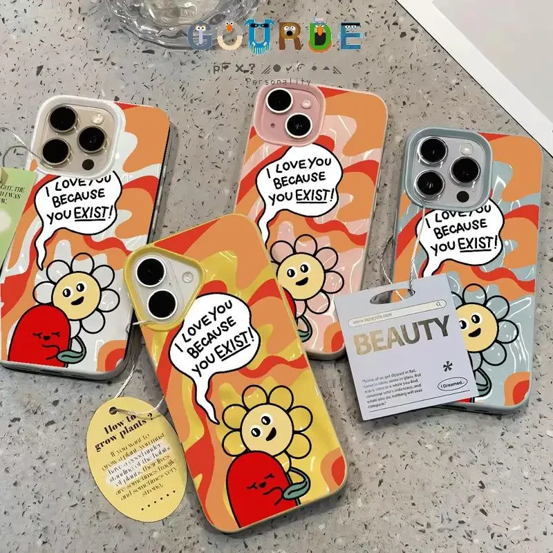 Gourde-funda de teléfono con estampado de flores Adzuki, funda de teléfono con ondas de agua para Iphone 16, 15, 14, 12, 13, 11 Pro Max Plus, funda de silicona suave