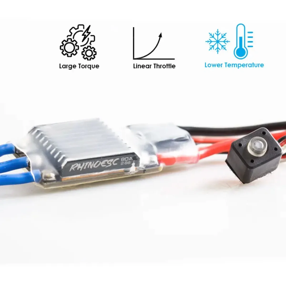 RhinoESC Crawler ESC 80A AM32 2-8S BEC 5.2~8.2V do Traxxas TRX4 Axial SCX10 Ventru Crawler Car