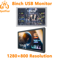 8inch LCD 1280x800 Computer PC Monitor Display Secondary Screen TypeC USB CPU RAM