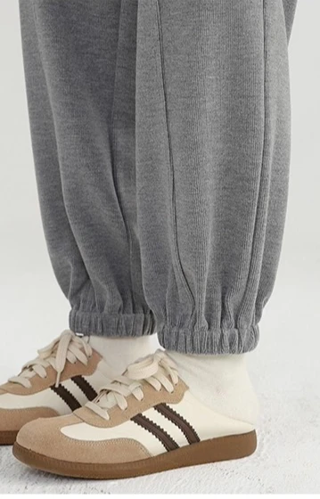 Thick Fleece Sweatpants for Women High Waist Loose Jogger Pants Warm Windproof Elastic Cuffed Trousers Winter Casual Outfit