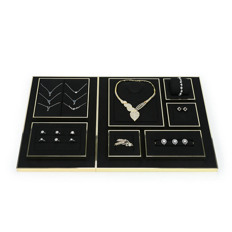 Jewelry counter display props, new high-end metal jewelry showcase, window display rack, earrings, rings, necklaces display rack