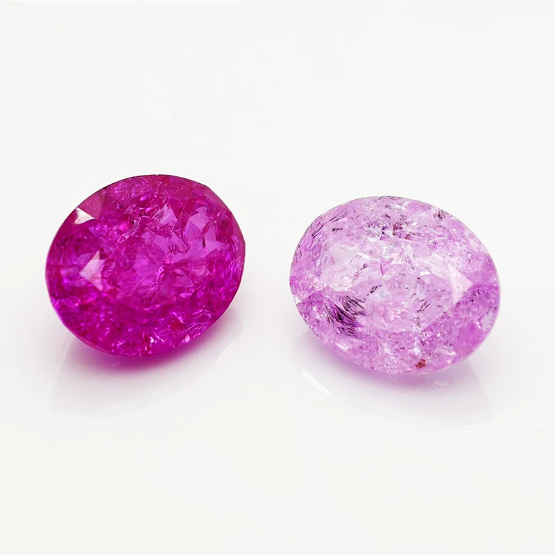 ألوان جديدة قطع بيضاوية متصدعة قطع الجليد أحجار اكسيد الالمونيوم أحجار كريمة مفكوكة لصنع المجوهرات