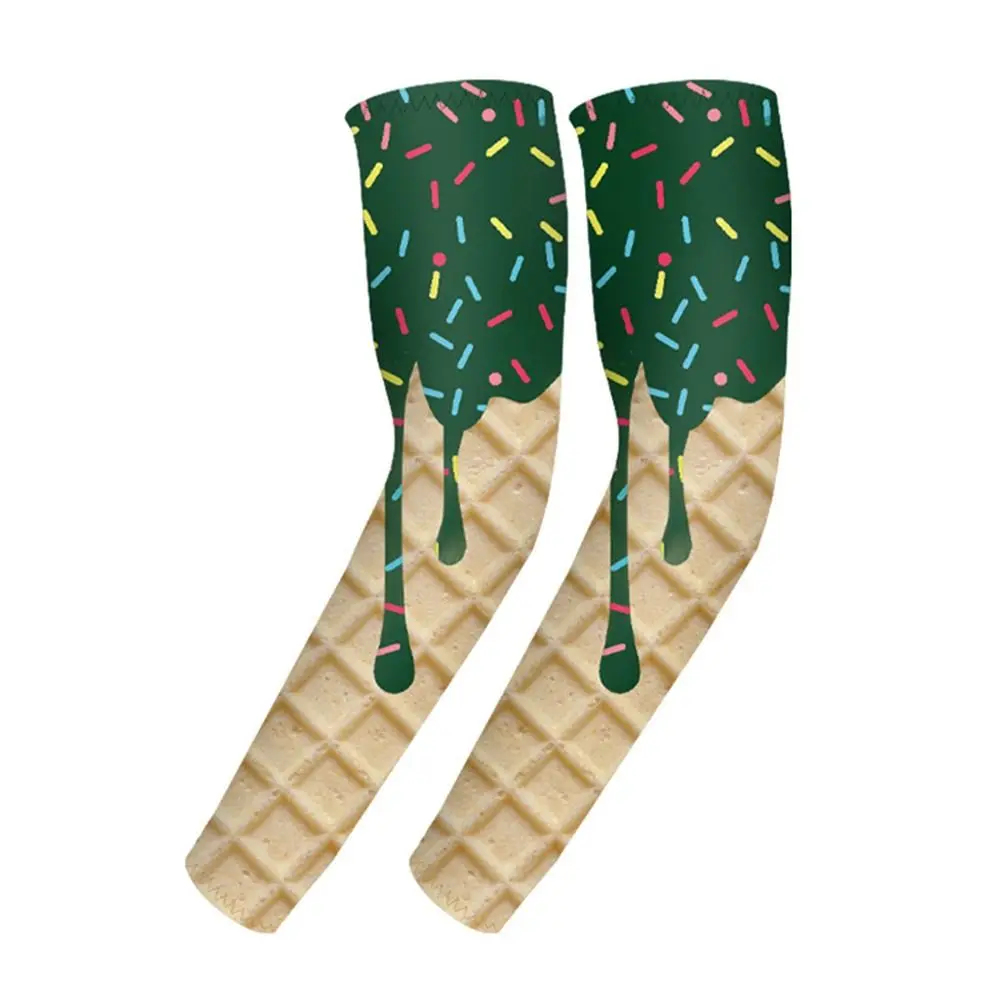 NEW Ice Cream Arm Sleeves UV Protection Moisture Wicking Compression Sleeve Cooling Protective Sleeves Sports