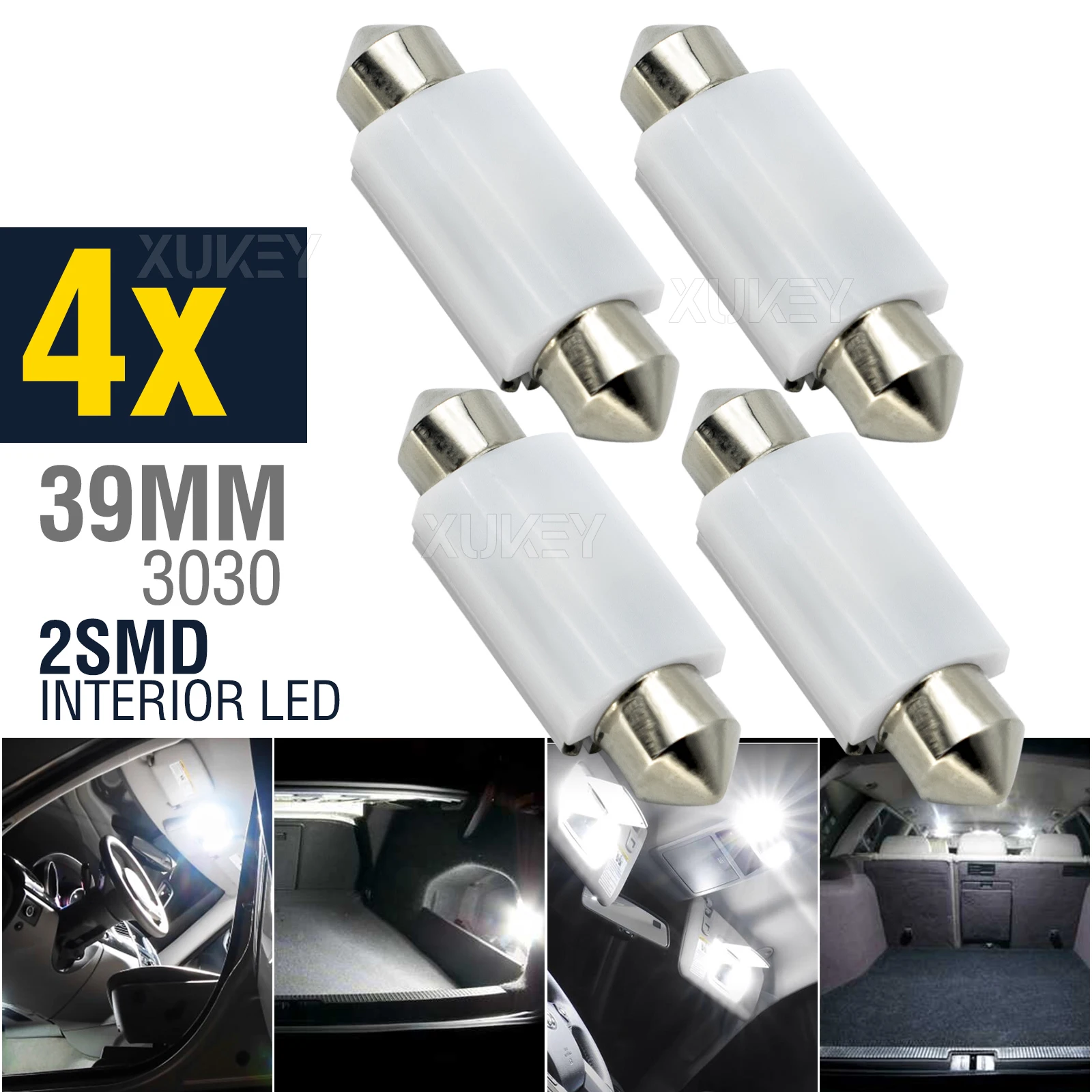 

Led Festoon Bulbs 1.54" 39mm 6411 7065 DE3425 Interior Car Light Bulb CANBUS Error Free Dome Light Map Trunk License Plate Light