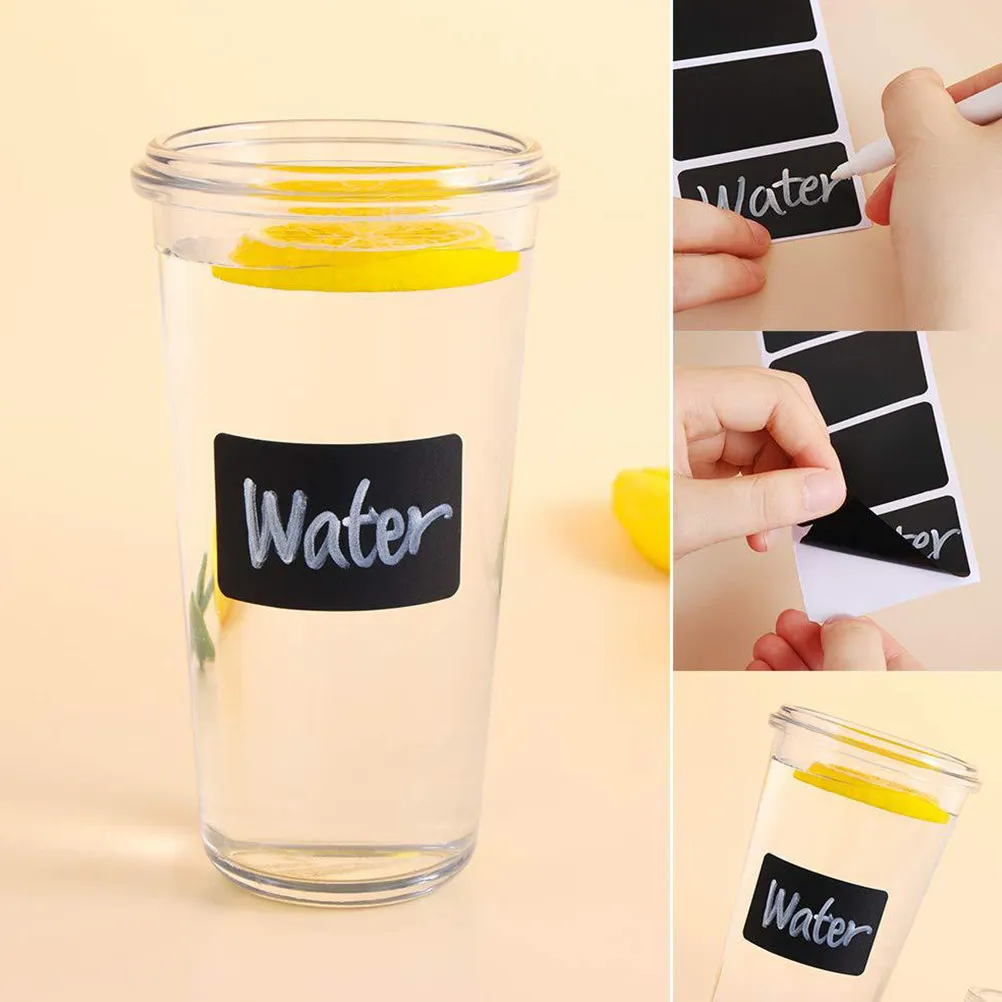 300Pcs Blackboard Labels Vinyl Material Wipe Clean Peel Off Chalkboard Stickers for Homemade Gifts Container Storage