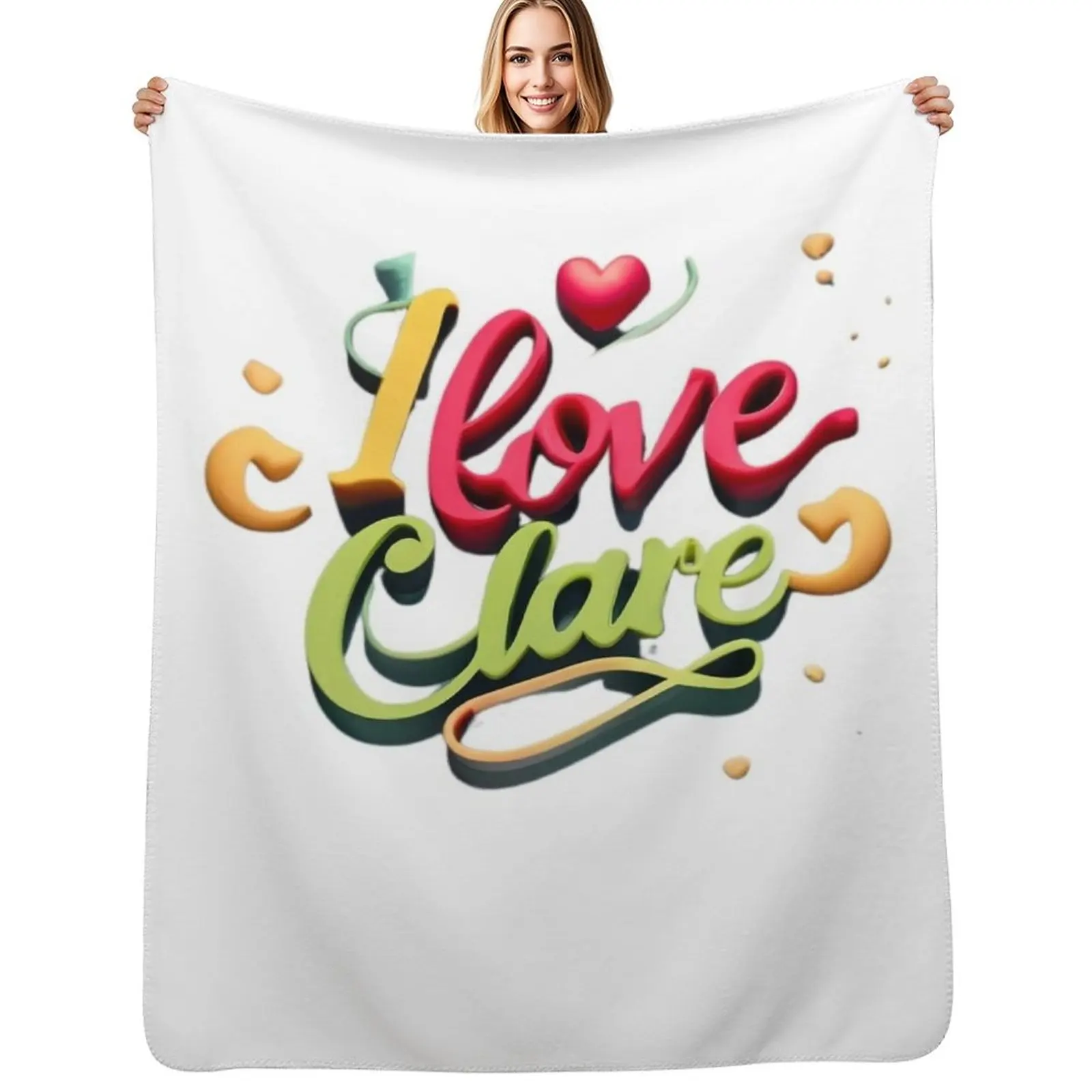 

I Love Clare County Clare Ireland Throw Blanket Vintage Nap Soft Plush Plaid Winter beds Blanket