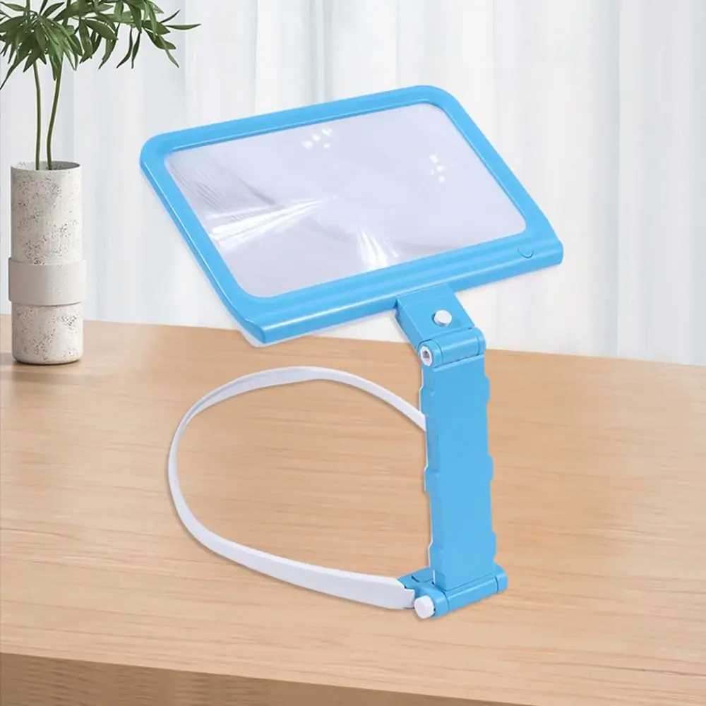 Neck Hanging 5X LED Large Magnifier 3AAA Battery/USB Power 48 LED Full Book Page Magnifier Adjustable Lighting Hands Free