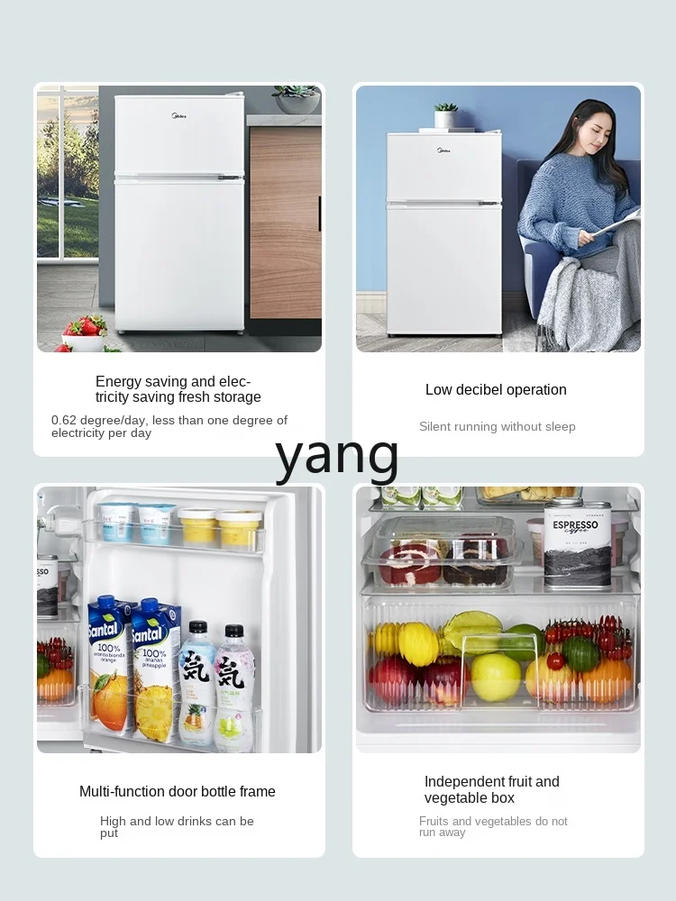 CX  Double Door Two Door Refrigerator Household Small Energy Saving Mini Mini Refrigerator