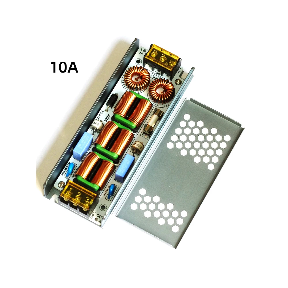 110V 220V AC EMI فلتر 6A 10A 4Stage EMI فلتر صوت مكبر ضخم الطاقة تنقية الصوت الحالي نبض الضجة والحماية من البرق