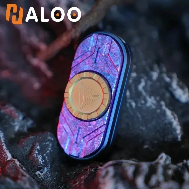 HalooplayerEDC Phantom Mechanical Titanium Alloy Dingding Composite Push Card Fidget Spinner Decompression Toy