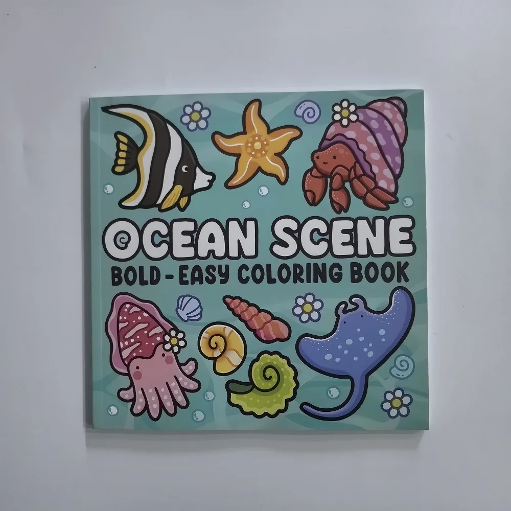 Ocean Scens Bold-easy Patterns Coloring Book for Adults Cute Drawing Book Perfect Gift for Party and Birthday