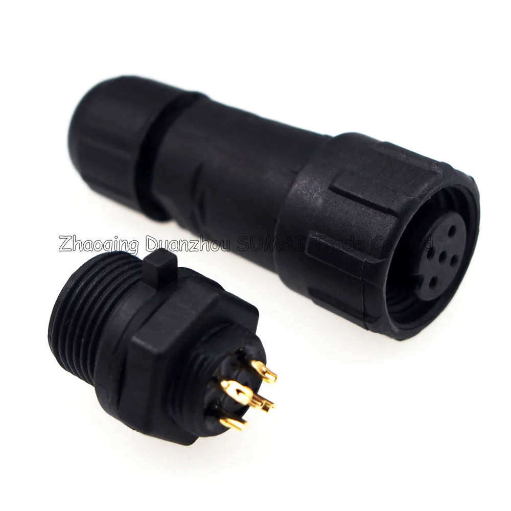 M14 waterproof connector 5 Pin/ core contacts panel type IP68,aviation plug,14mm 5P waterproof plug adapter