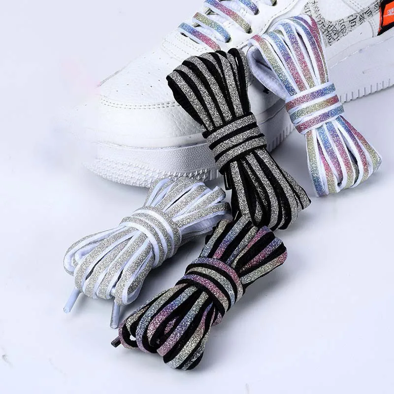 Full of Stars Laser Reflective Sports Lion Bracelet Shoelaces for Basketball Shoes Casual Shoes Work Shoes