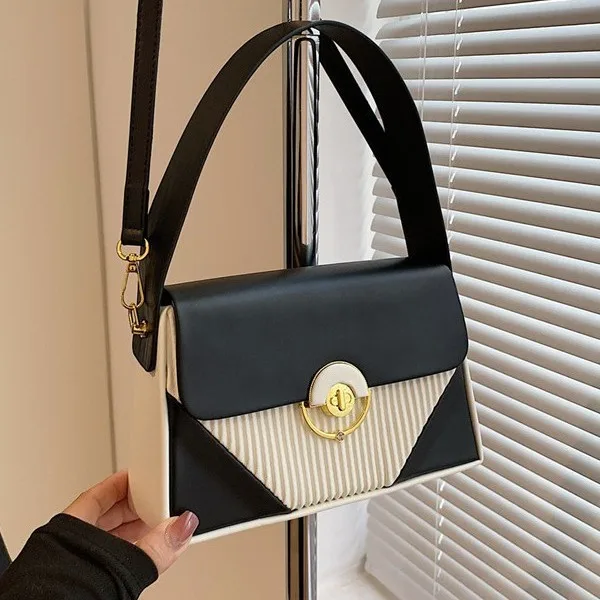 

​ ​ Дизайнерская сумка через плечо для женщин, 2025 цветных блоков, кошелек через плечо, многосторонняя сумка для переноски, модный эстетический рюкзак ​