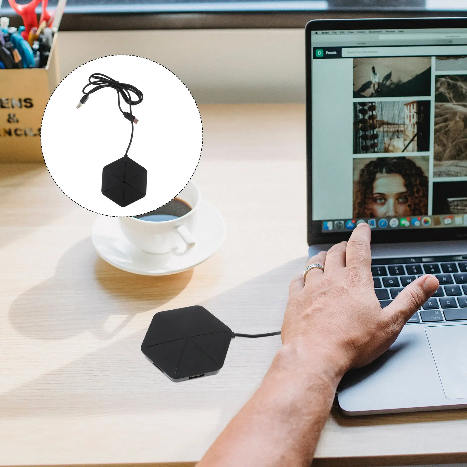 

1Pcs 6-Port USB Hub for Computers Multifunctional Expansion Transfer Adapter Driver Free Portable Hub Supports Multiple Devices