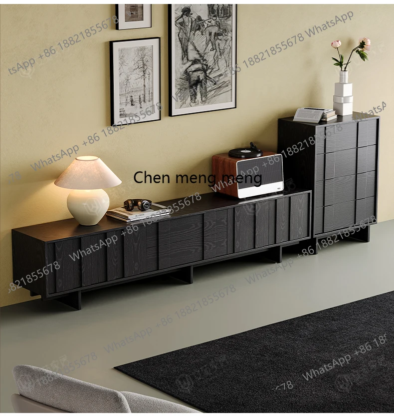 

Medieval solid wood TV cabinet household living room retro floor storage chest