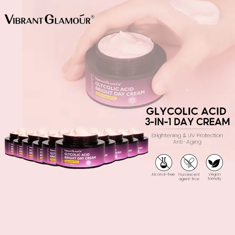 

VIBRANT GLAMOUR Glycolic Acid Bright Day Cream Whitening Spot Lightening Anti-Aging, Anti-Wrinkle DAY Cream