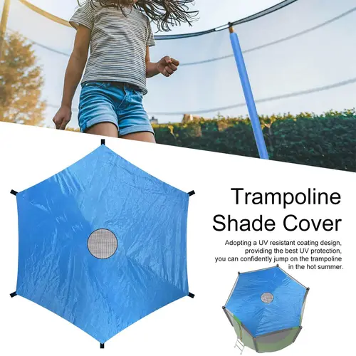Imagen 2 del producto Cubierta parasol para trampolín, toldo para trampolines de protección solar de 8 pies, 10 pies, 12 pies, 14 pies y 16 pies, accesorios de cubierta para tapas de trampolín anti-UV