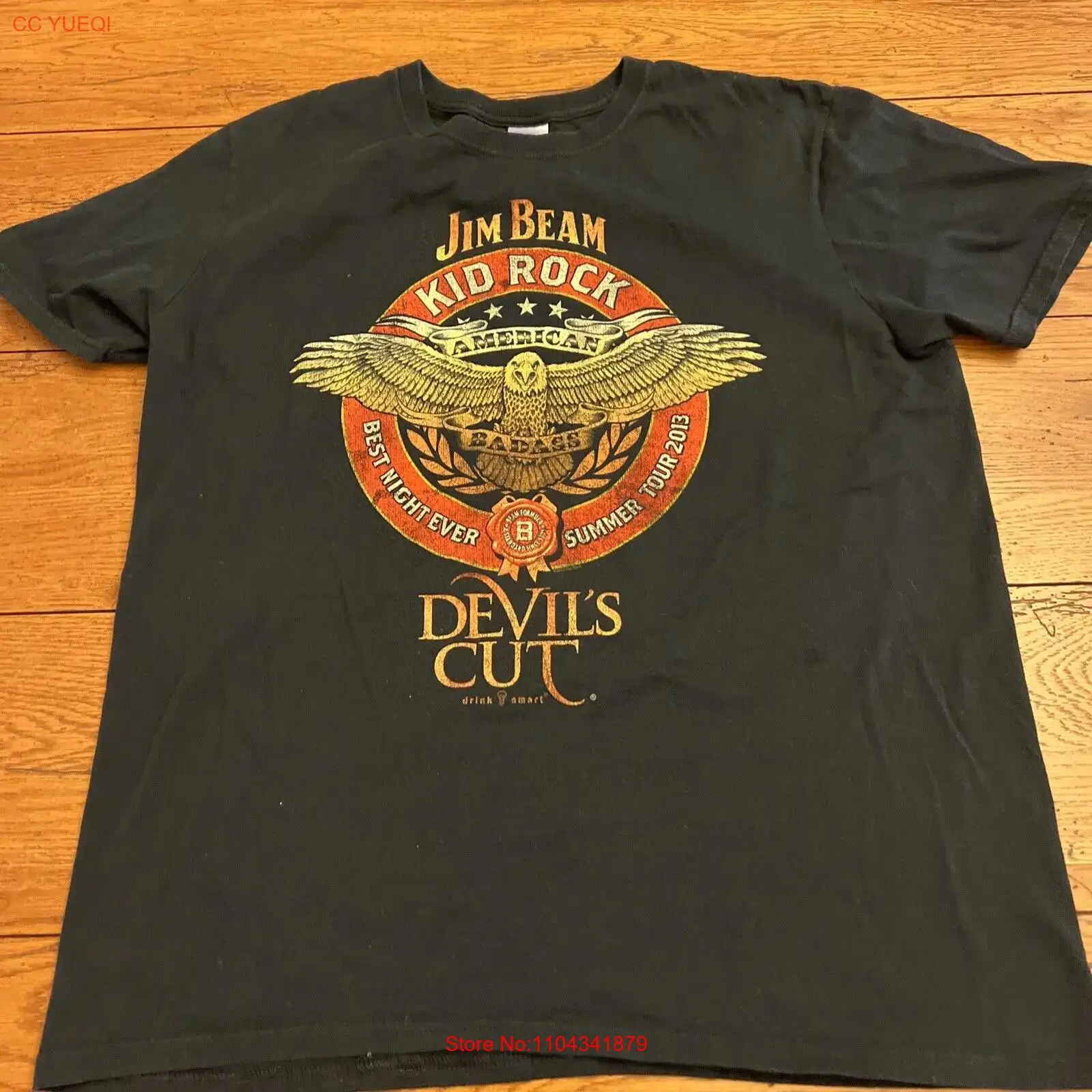 Jim Beam Kid Rock Devils Cut T-Shirt Men's Large L Short Sleeve Black 2013