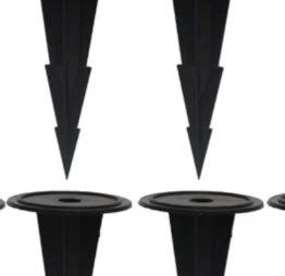 12Pcs Black Plastic Flower Pot Base Pegs Ground Stakes For Cemetery Garden Grave Floral Holder Vase Anchor Outdoor Decor