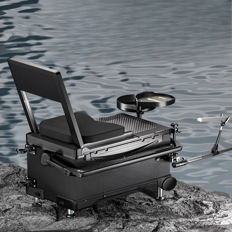 

A complete set of multi-functional fishing boxes The new lure fishing box is thickened with lifting platform fishing equipment