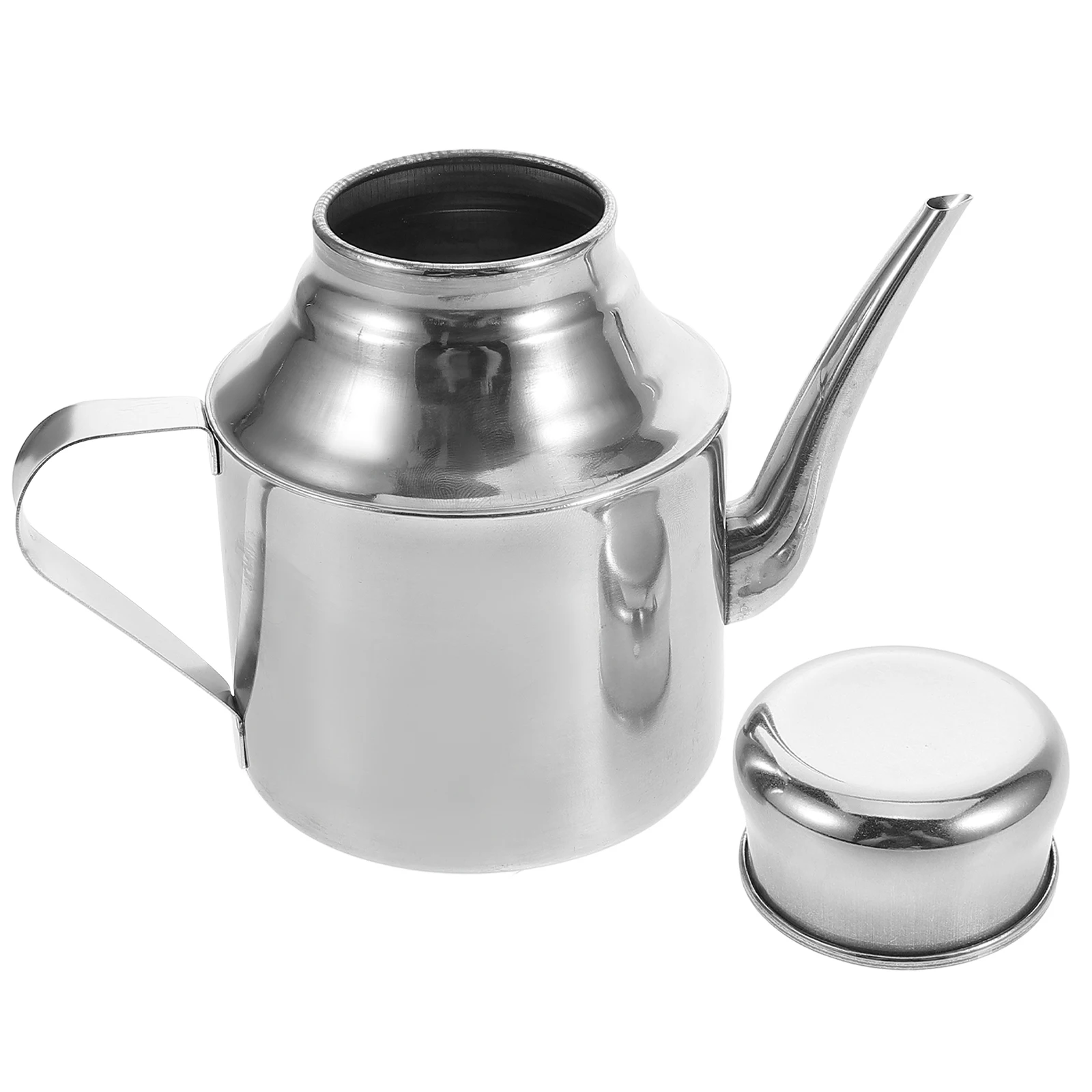 

Stainless Steel Oil Pot Kitchen Oiling Can Glass Bottle Dispenser Grease Container Leakproof Multifunctional Ideal Soy
