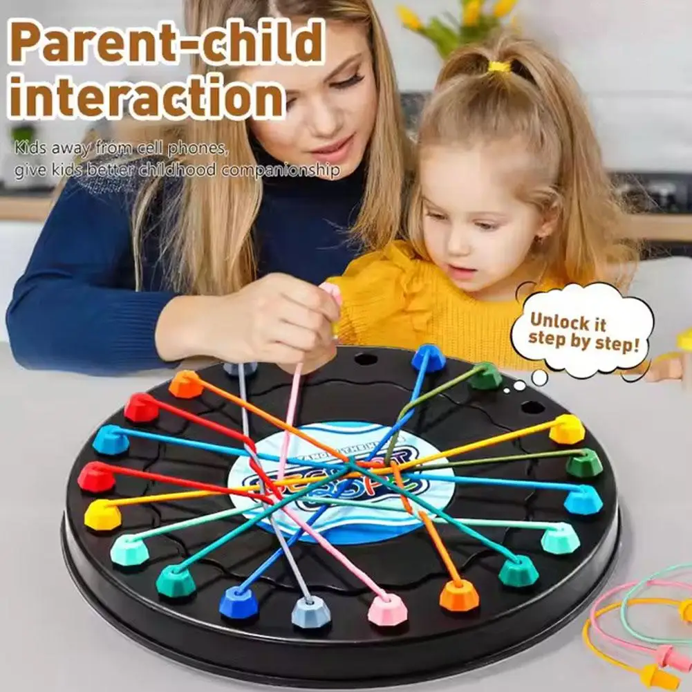 Ontrafelen van touwuitdaging Bordspel Ontgrendelbord Interactief spel voor ouders en kinderen Touwknopen Uitdagingspuzzelspeelgoed