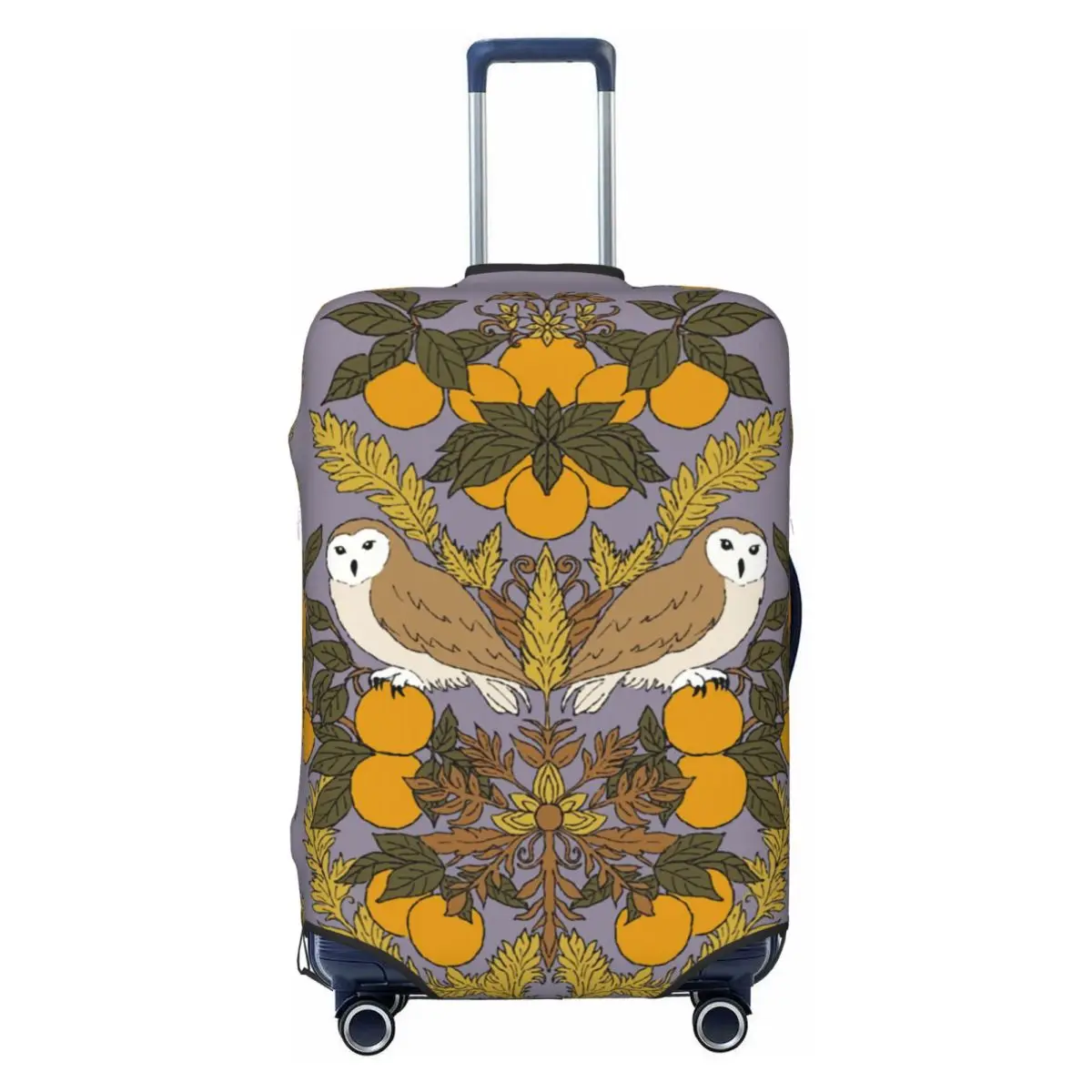 

Vintage Owl And Yuzu Pattern Suitcase Cover Washable Luggage Covers Protector for 18-32 inch