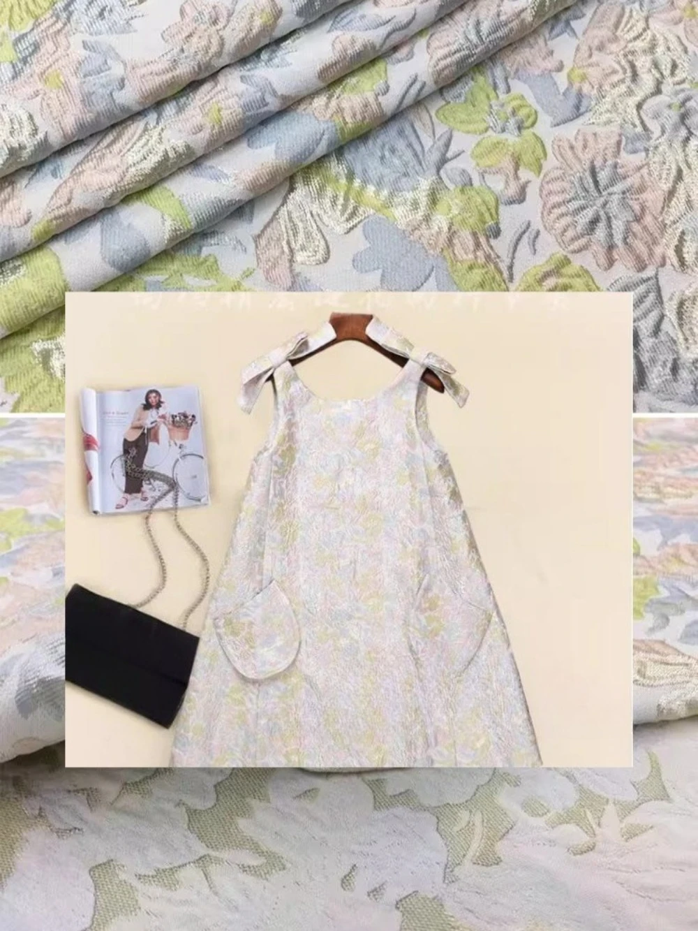 

European Yarn-dyed Jacquard Clothing Fabrics Floral Dresses Bags Shoes Handmade Cloth Material for diy Sewing by the Yard