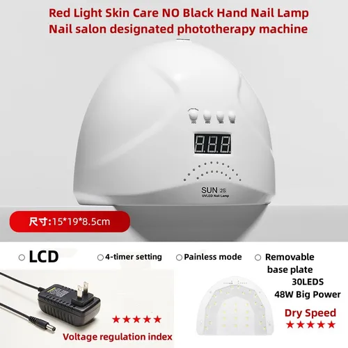 Imagen 2 del producto Secador de uñas LED, lámpara UV para curar todos los esmaltes de Gel con detección de movimiento, herramienta de salón de manicura y pedicura