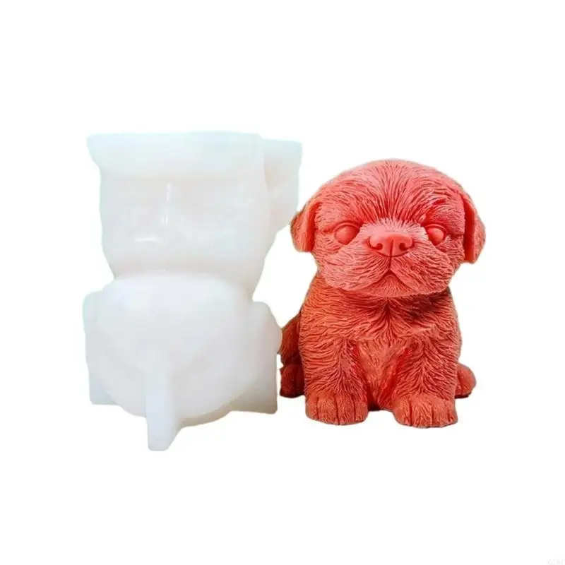 3D Sitting Dog Silicone Mold Handmade Desktop Decoration Gypsum Ornaments Epoxy Resin Mould