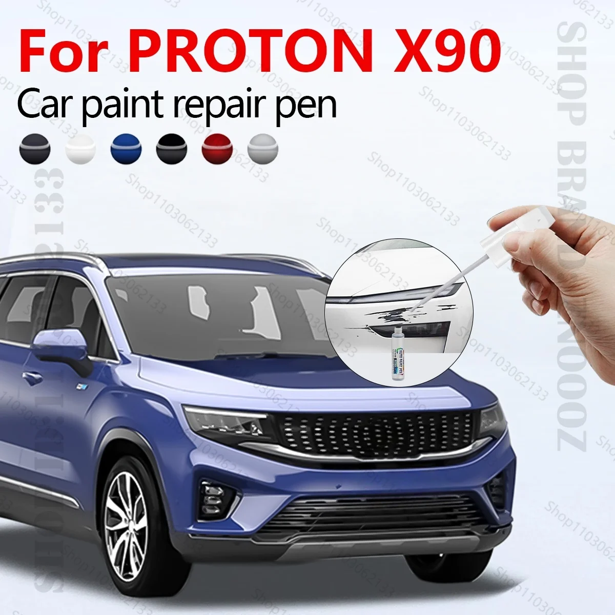 

Ручка для ремонта автомобильной краски для 2023-2025 PROTON X90, аксессуары для ремонта царапин, серебристый A0244, белый A0236, синий A0257, серый