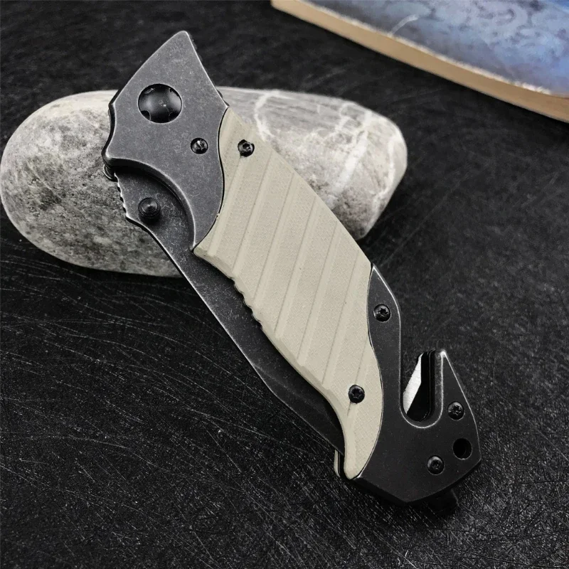 Lâmina dobrável faca de titânio militar acampamento ao ar livre resgate caça sobrevivência utilitário tático bolso ferramenta edc multi facas